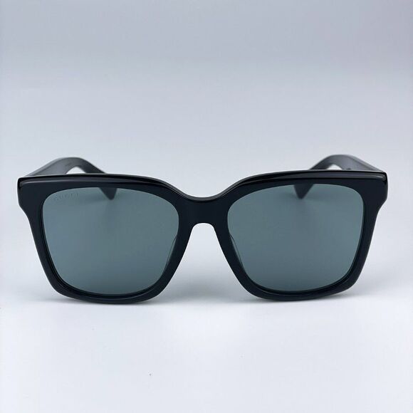 NEW Gucci GG1175SK 002  Black Smoke Grey Square Unisex Sunglasses - Picture 1 of 10